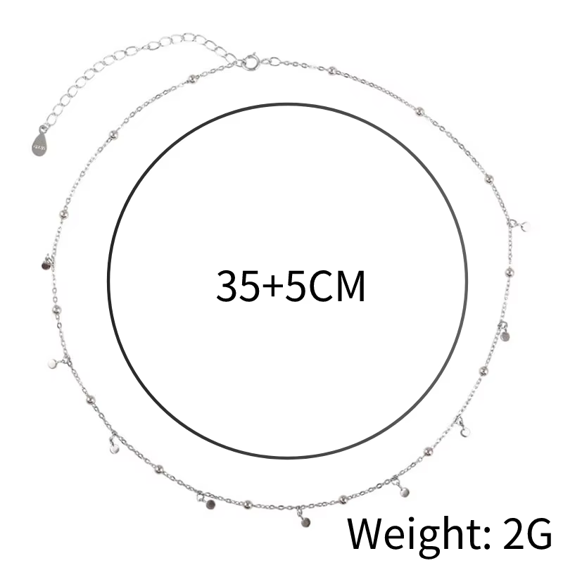 ANENJERY bijoux délicats disques de perles rondes collier ras du cou pour les femmes fête clavicule chaîne