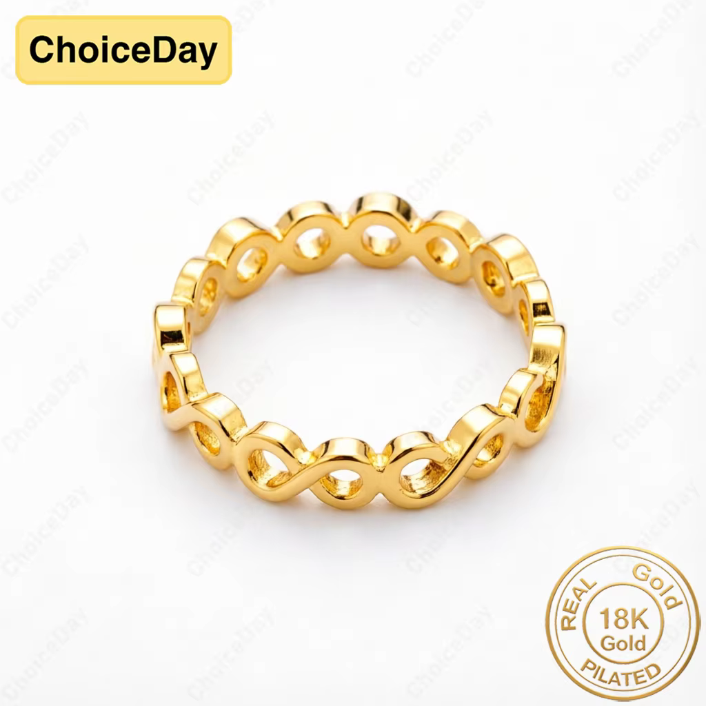 Bague simple en or plaqué 18 carats avec symbole de l'infini