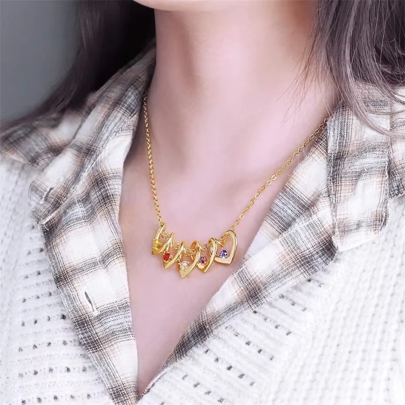 Collier avec nom personnalisé pour mère 1-5 noms