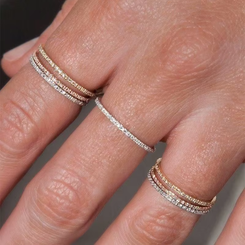Bagues en Zircon Micro pavé pour femmes