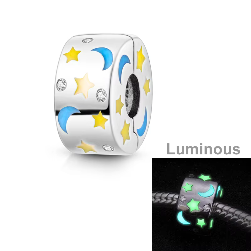 Breloque Ciel Étoilé Vincent van Gogh en Argent Sterling 925 avec Zircon Cubique