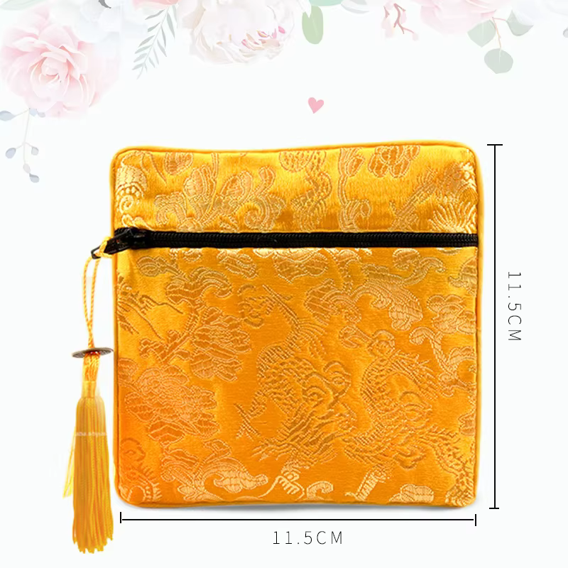Sac à bijoux en brocart chinois fait à la main