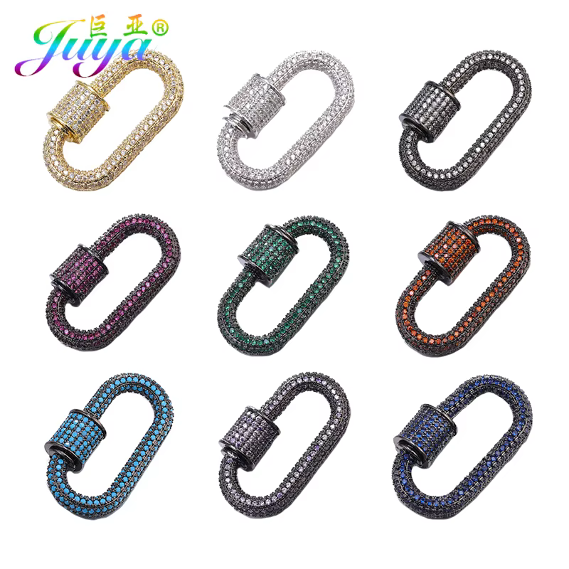 Juya fait à la main créatif spirale médaillon pendentif mousqueton fermoirs accessoires pour bricolage Punk maille chaînes mode breloques fabrication de bijoux