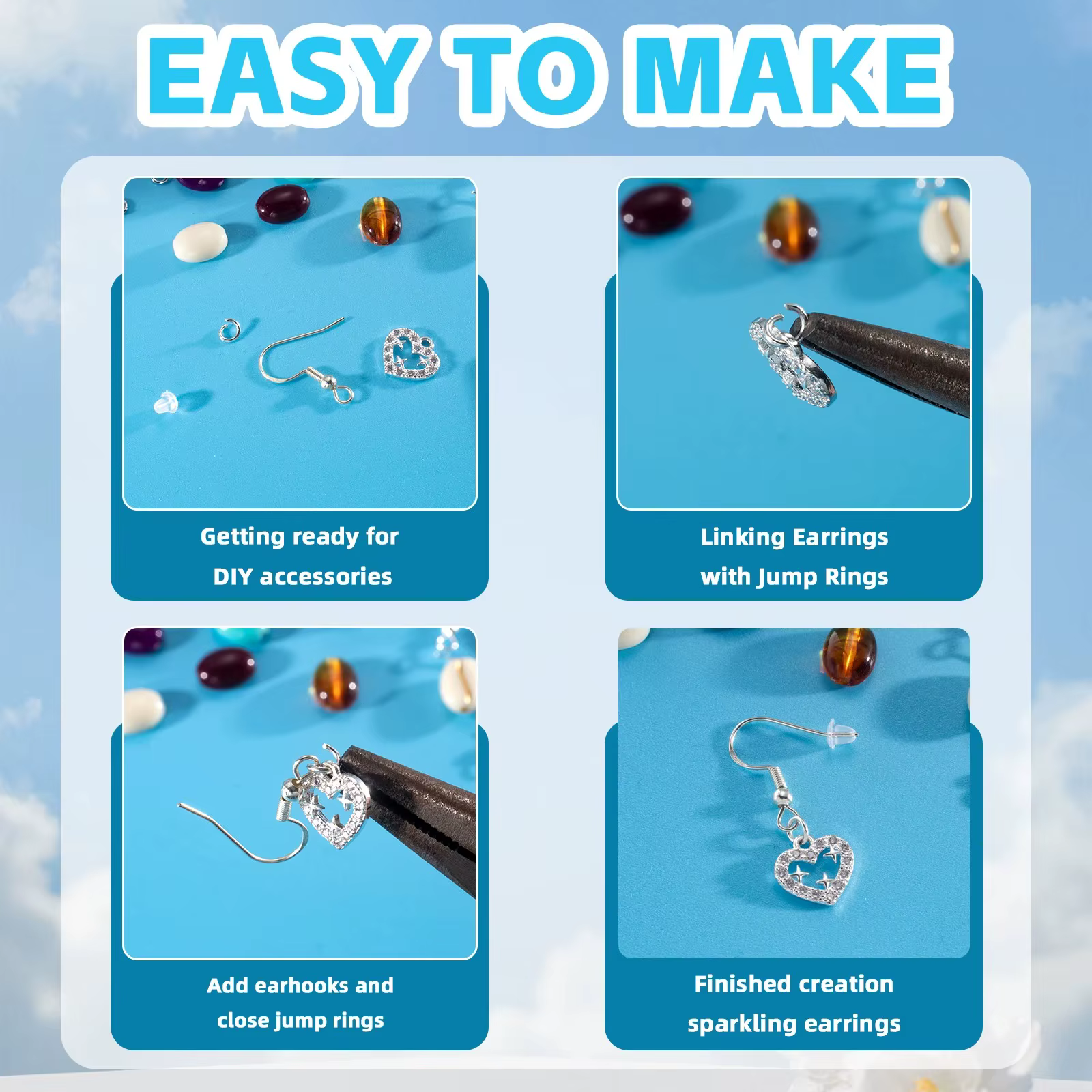 Kit de crochets d'oreille en argent 925 - 100