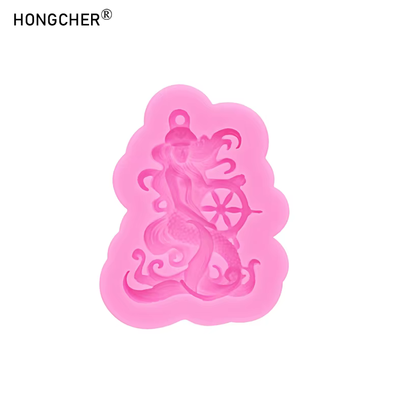 Sirène résine bijoux boucles d'oreilles pendentif Silicone moule bricolage à la main Art porte-clés sac décoration