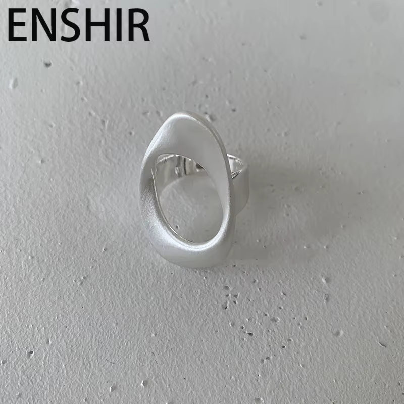 ENSHIR – bague géométrique creuse irrégulière pour femmes et hommes
