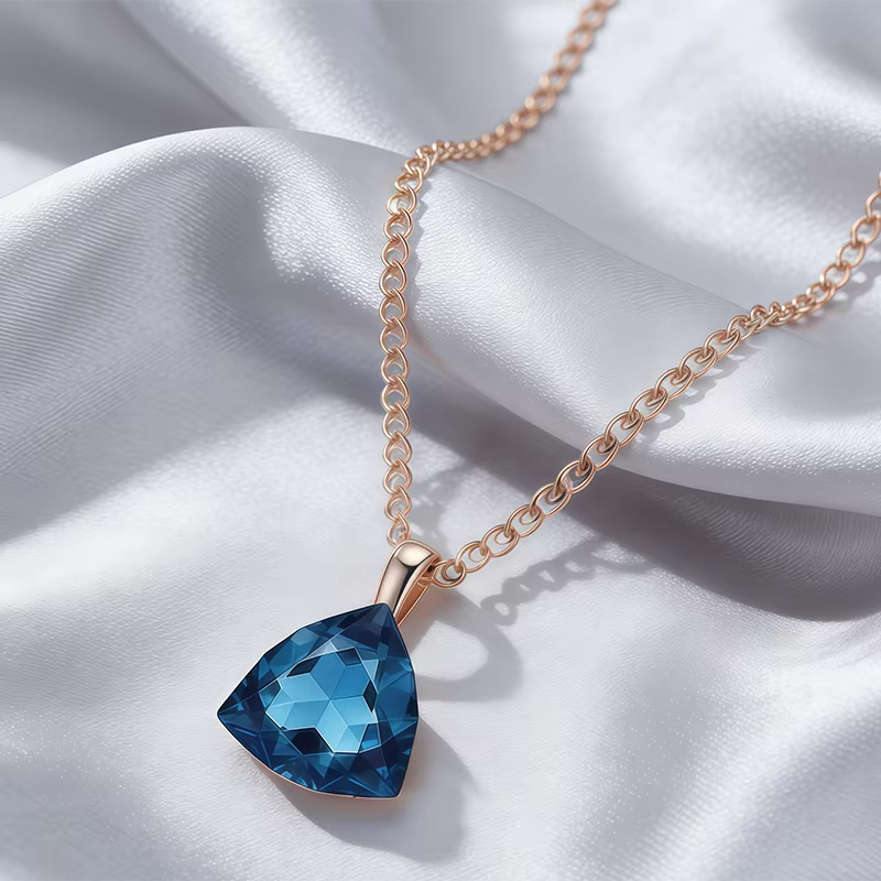 Wbmqda – collier avec pendentif en pierre bleue pour femmes