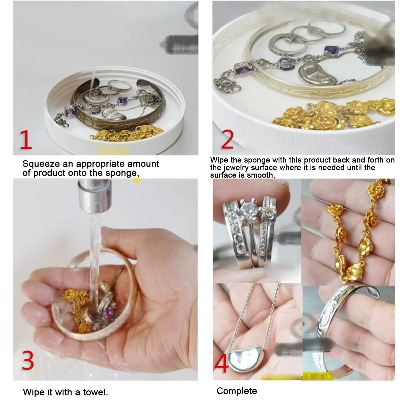 Nettoyant pour bijoux, Solution de nettoyage