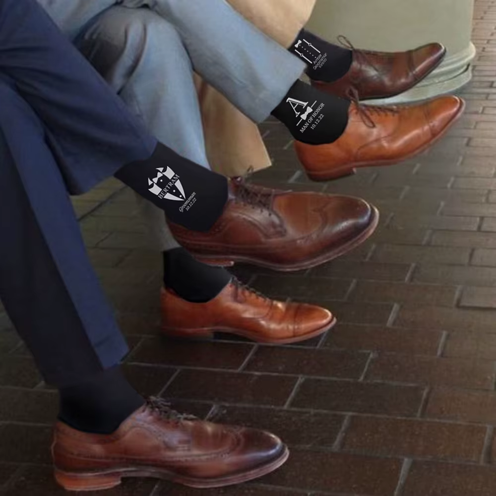 Chaussettes personnalisées pour marié Bestman de mariage