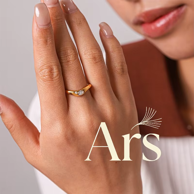 Bague Vague Plaqué Or 18 carats pour Femme