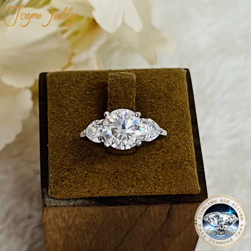 JoyceJelly – bague de mariage de luxe en argent Sterling 925, 3 carats, D-COLOR, diamant Moissanite, bijoux pour femmes, Design classique à quatre griffes