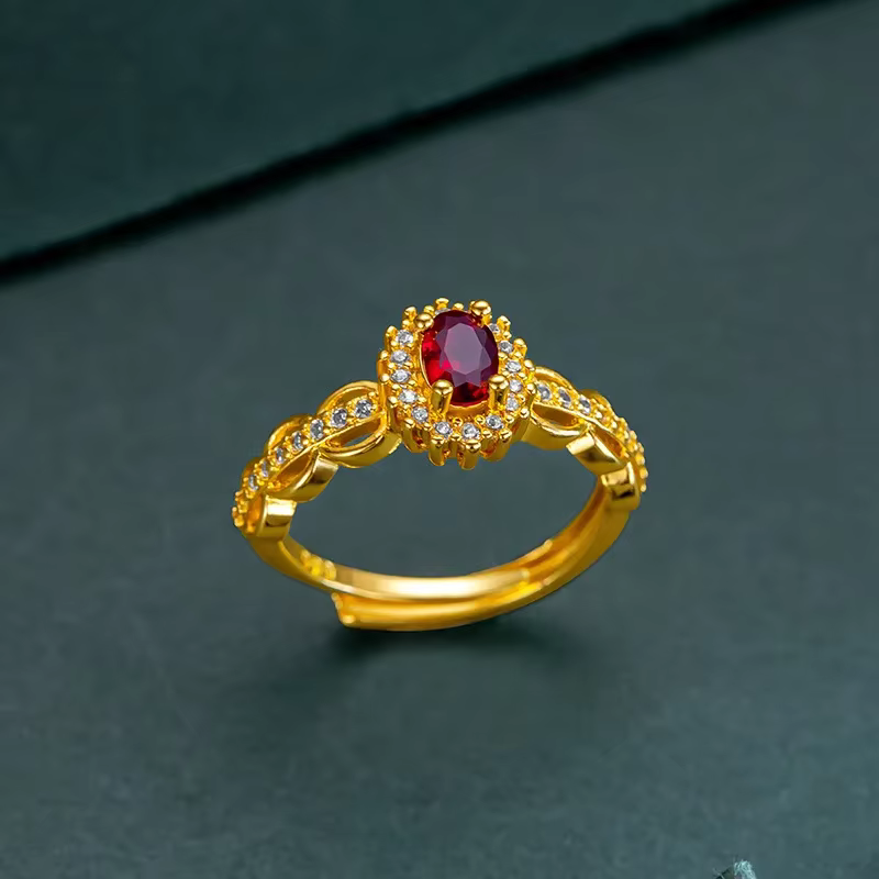 Bague en or véritable 14 carats pour femme