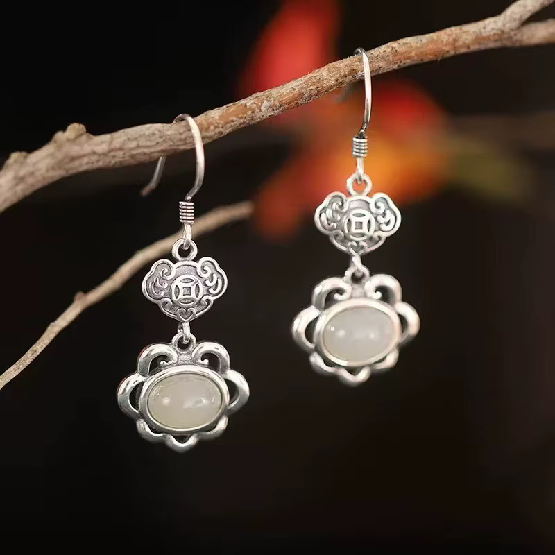 Boucles d'oreilles Vintage en argent Sterling S925 pour femmes