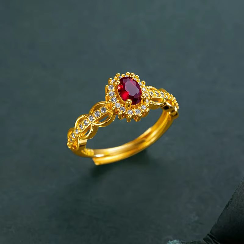 Bague en or véritable 14 carats pour femme