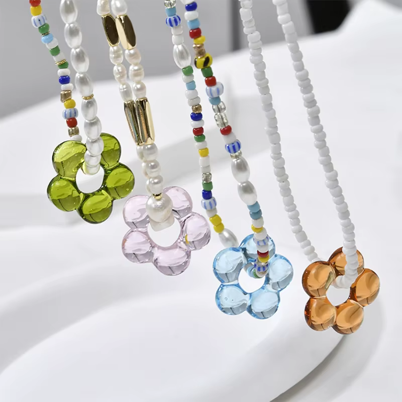 Vitrail Pendentifs À Breloque Creux Cinq Pétale Fleur Pendentif Bijoux BRICOLAGE Accessoires