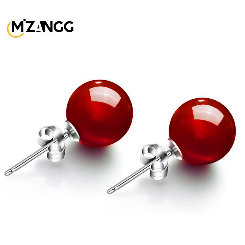 Boucles d'oreilles longues en argent S925 naturel incrusté de calcédoine