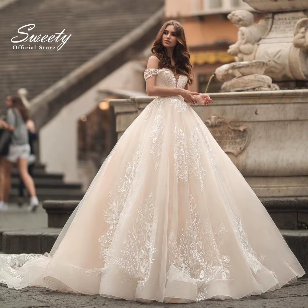 Robe de Mariée Vintage en Organza avec Broderie