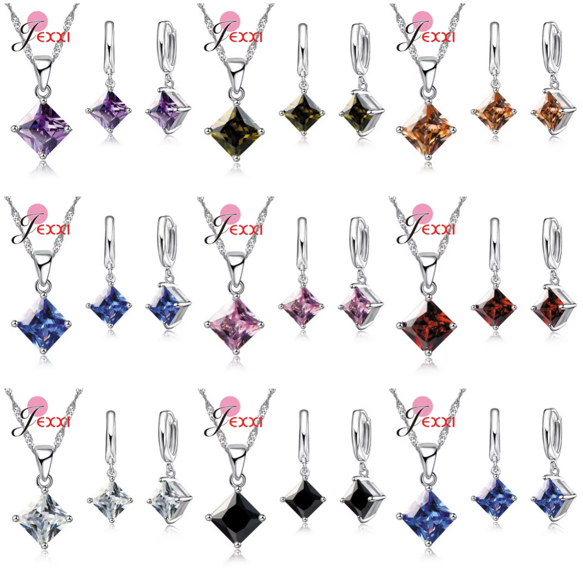 Ensembles de bijoux de mariage en argent Sterling 925 véritable pour femmes