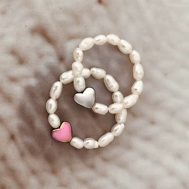 Bagues de mariage en perles d'eau douce pour femmes et filles