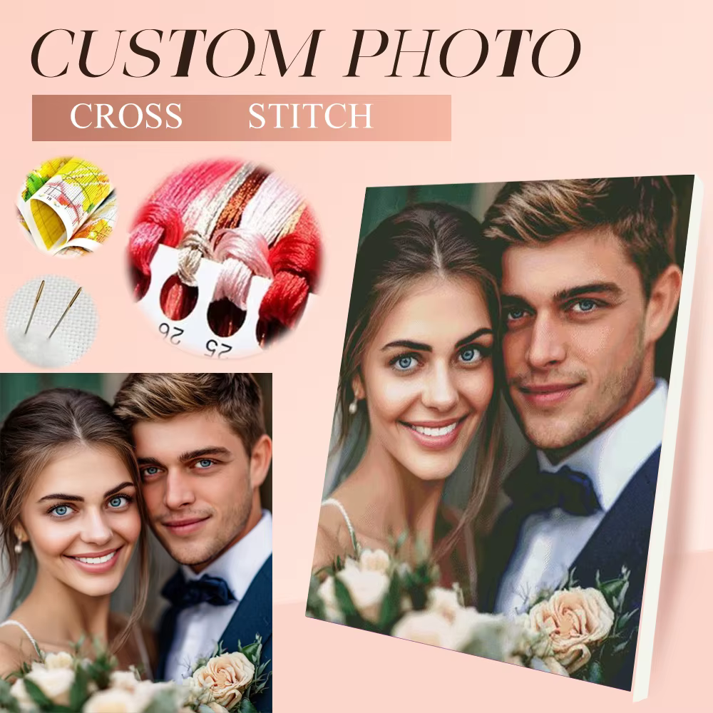 Kits de broderie personnalisés pour photos au point de croix
