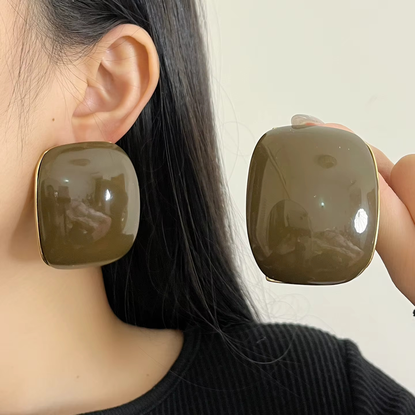 Boucles d'oreilles en résine pour femmes