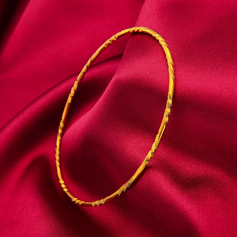 Bracelet mince de style fermé en or 24 carats | AU999 Pure Gold
