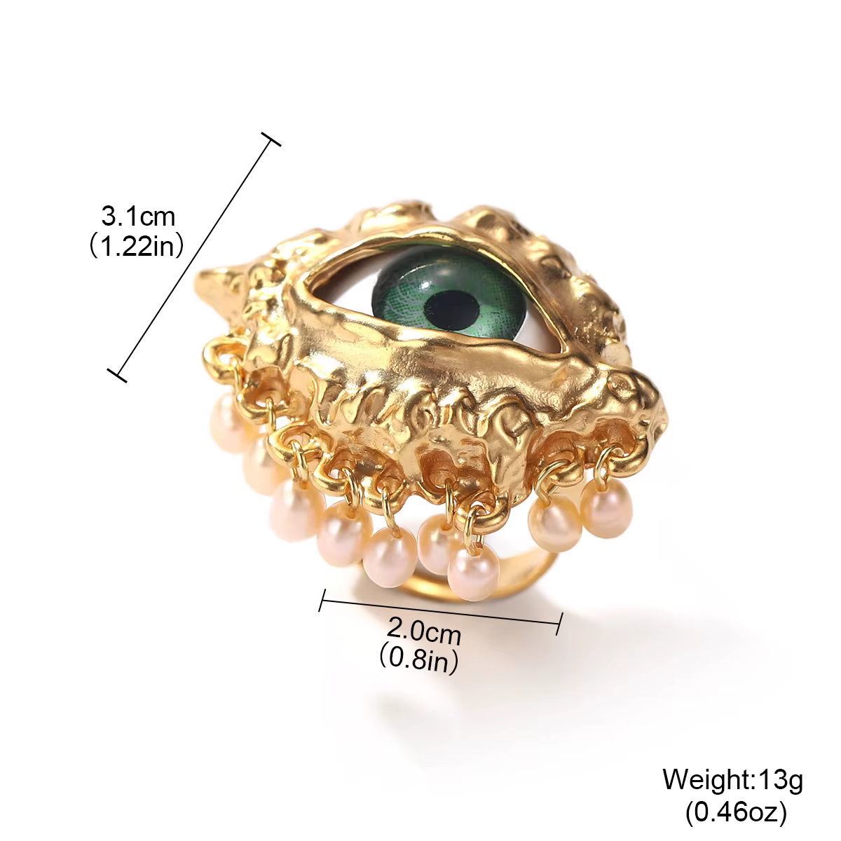 Bijoux Vintage oeil du diable anneau délicat imité perle glaçure