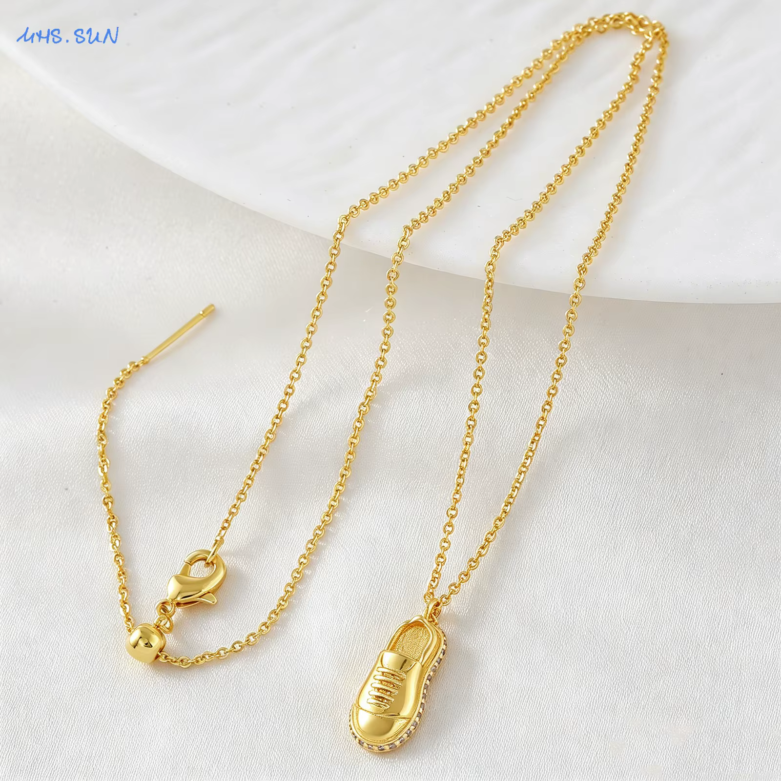 MHS.SUN – colliers avec pendentif en forme de chaussures plaqué or pour femmes et hommes