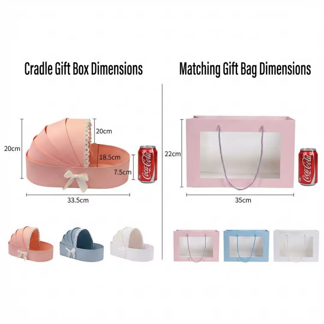 Boîte cadeau en forme de berceau pour Pâques et baby shower