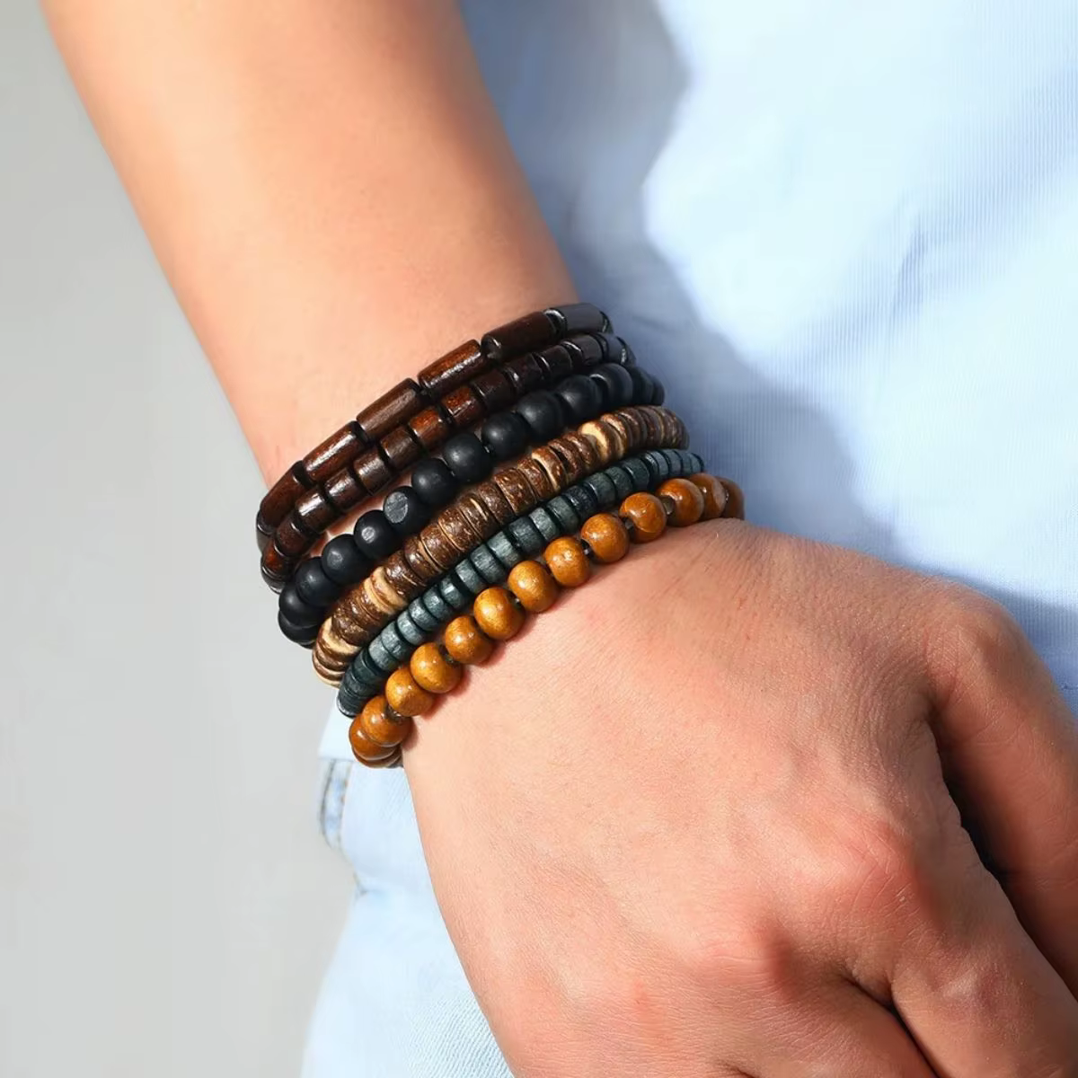 Wodeen – Bracelet tressé en cuir pour hommes