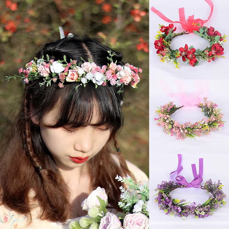 Couronne de roses de style bohème