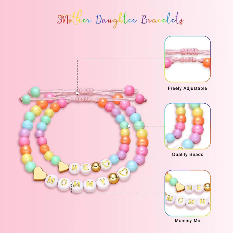 Ensemble de bracelets de perles mère-fille pour 2