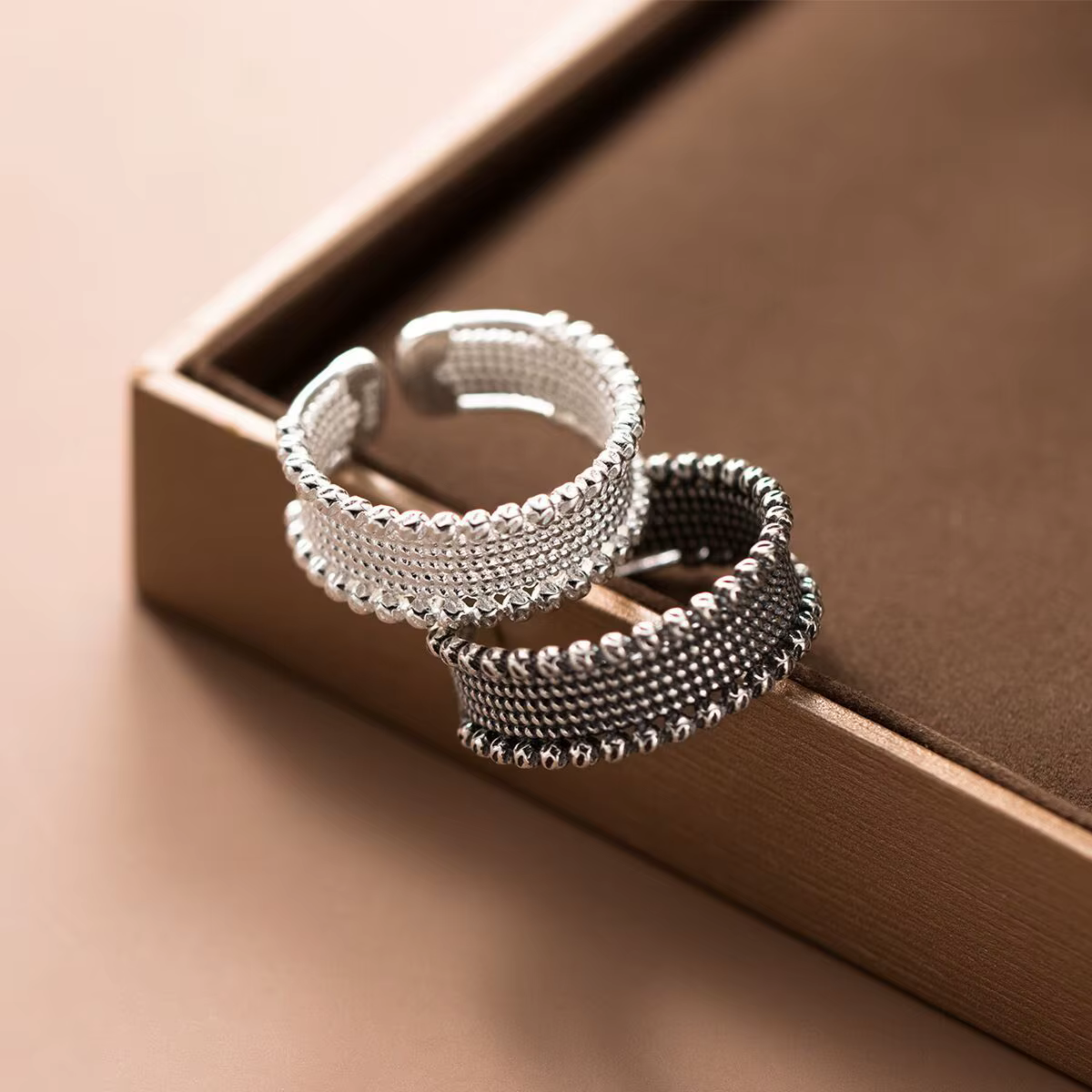 Bagues larges Vintage en argent Sterling 925 originales pour femmes