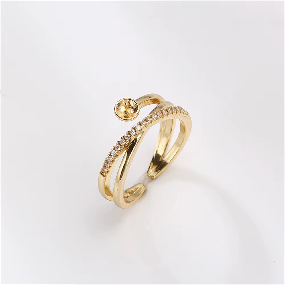 Bague de conservation de couleur plaquée or 14k