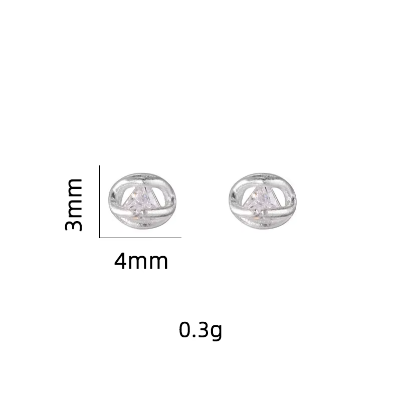 Boucles d'oreilles argent 925 Zircon irrégulier Mini Simple élégant polyvalent femmes