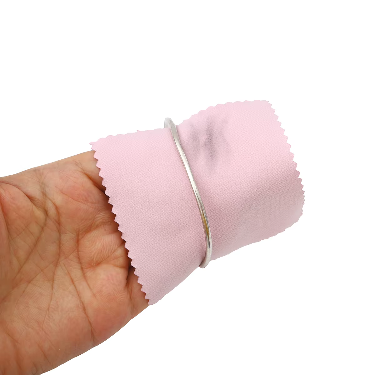 50 pcs/pack 8 cm * 8 cm bijoux polissage couleur rose tissu vernis chiffon de nettoyage soin pour 925 propre