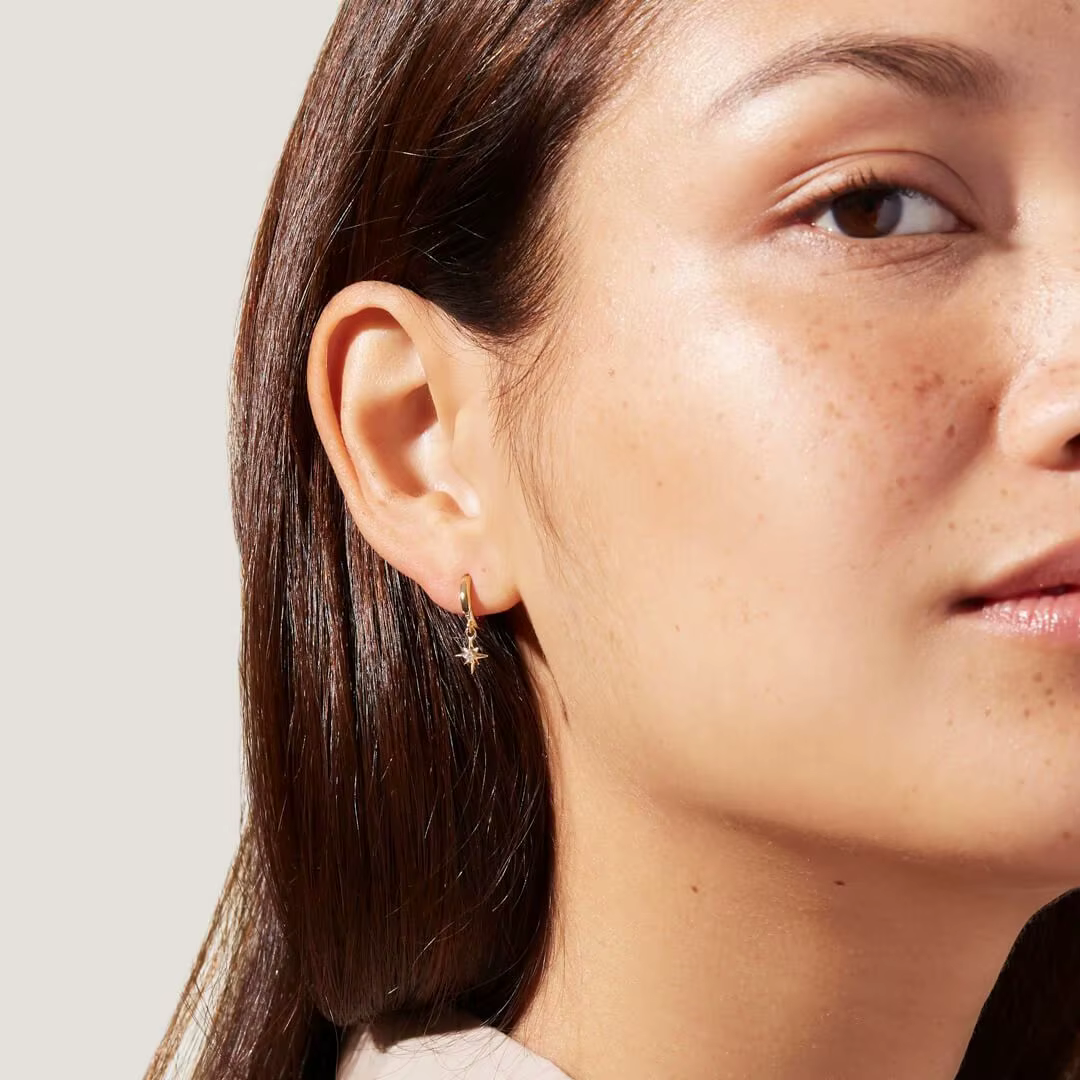 Offres spéciales étoile brillante suspendus une pièce boucles d'oreilles pour les femmes mode drôle femme boucle