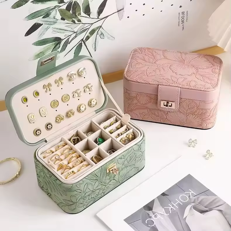 Boîte de rangement de bijoux imprimée de luxe
