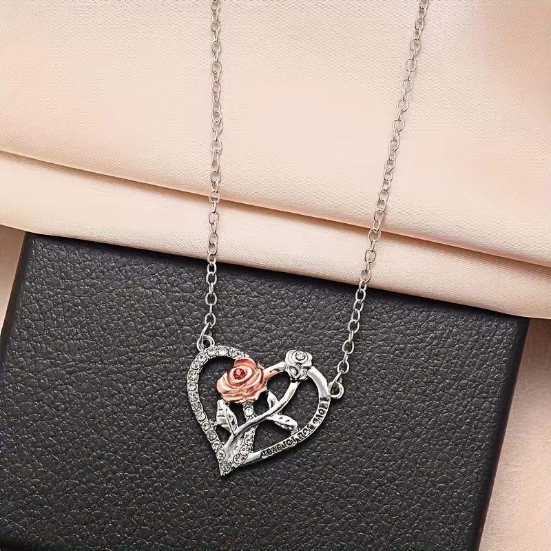 Collier je t'aime pour toujours avec Rose