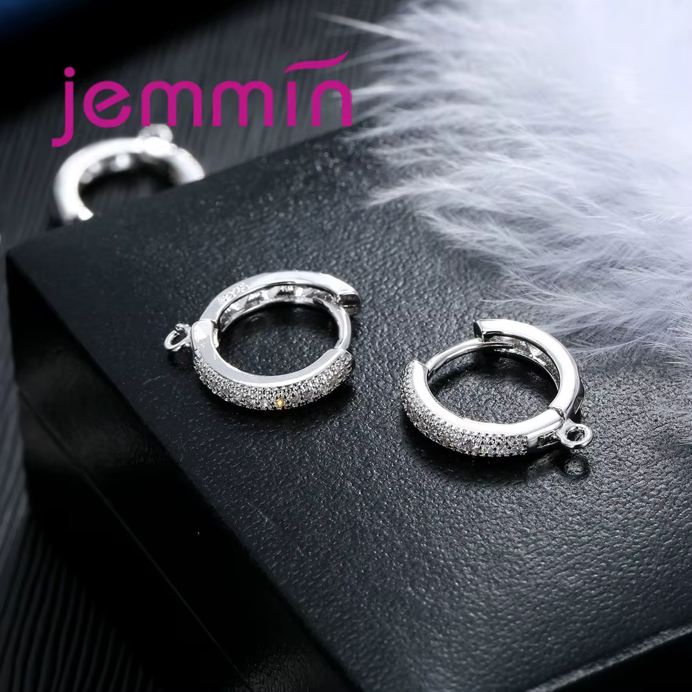 Boucles d'oreilles en argent Sterling 925 et zircone cubique