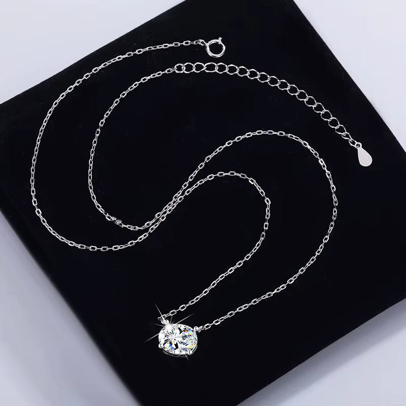 DJMAX classique femmes Moissanite collier pendentif Original 925 en argent Sterling bijoux