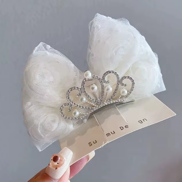 Pince à cheveux couronne style coréen pour fille