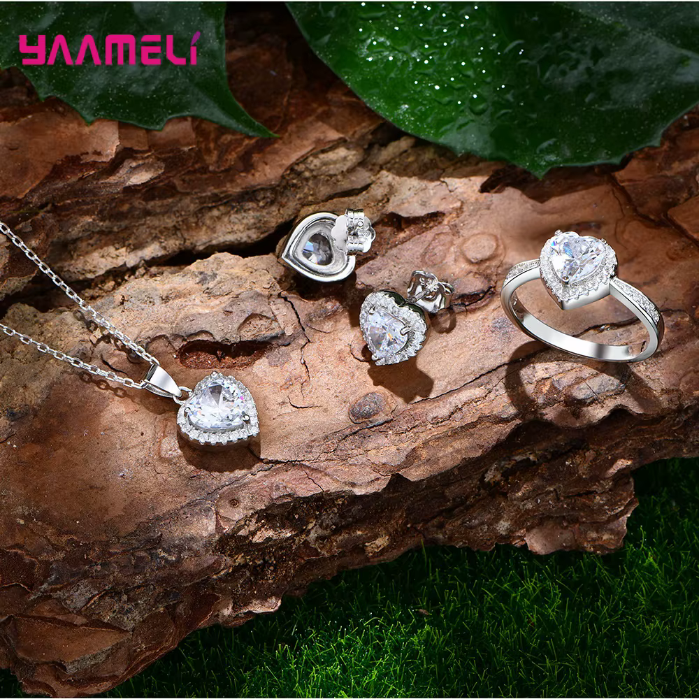 Ensemble de bijoux de luxe en argent Sterling 925