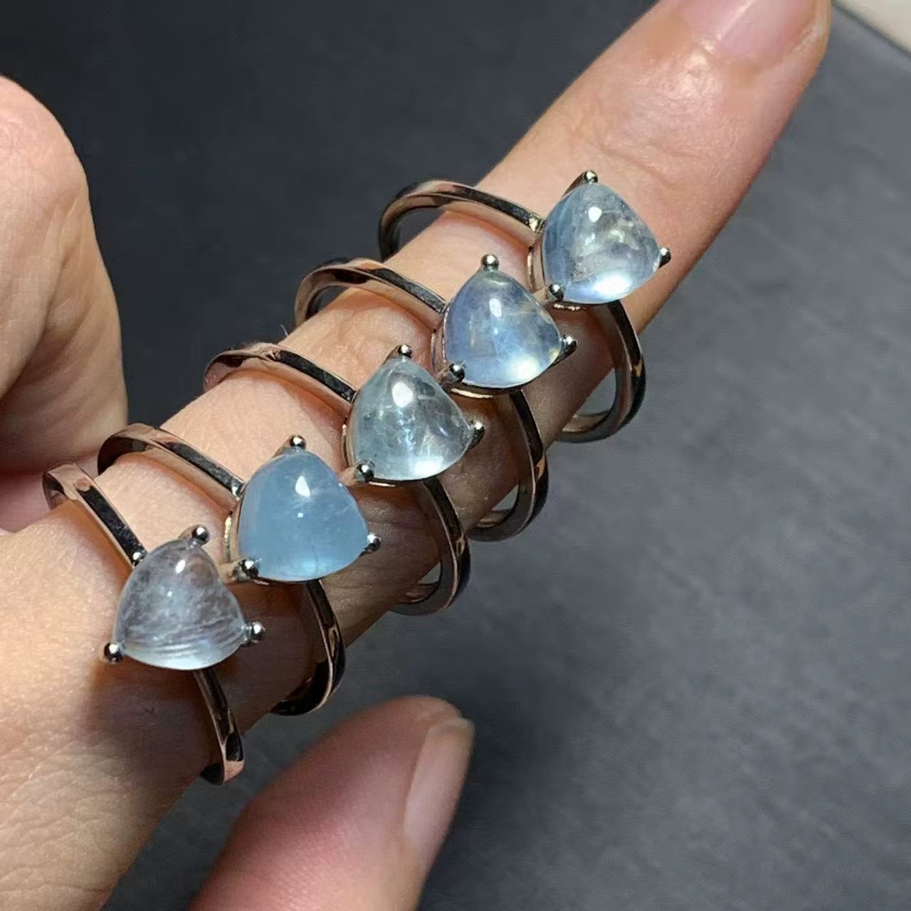 Bague aigue-marine naturelle Vintage pour femmes