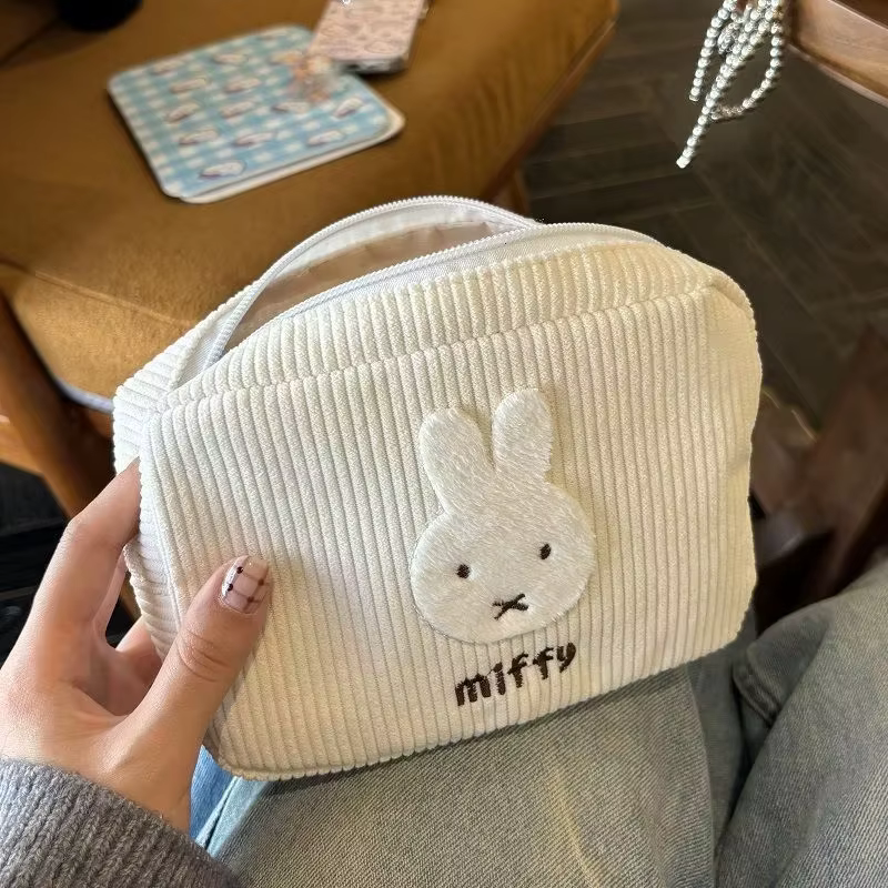 Miffy Kawaii – sac à cosmétiques en velours côtelé