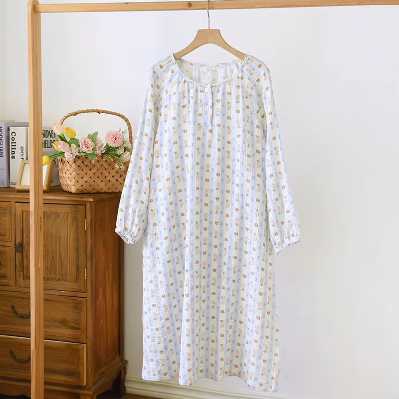 Robes à fleurs en gaze de coton 100% pour femmes