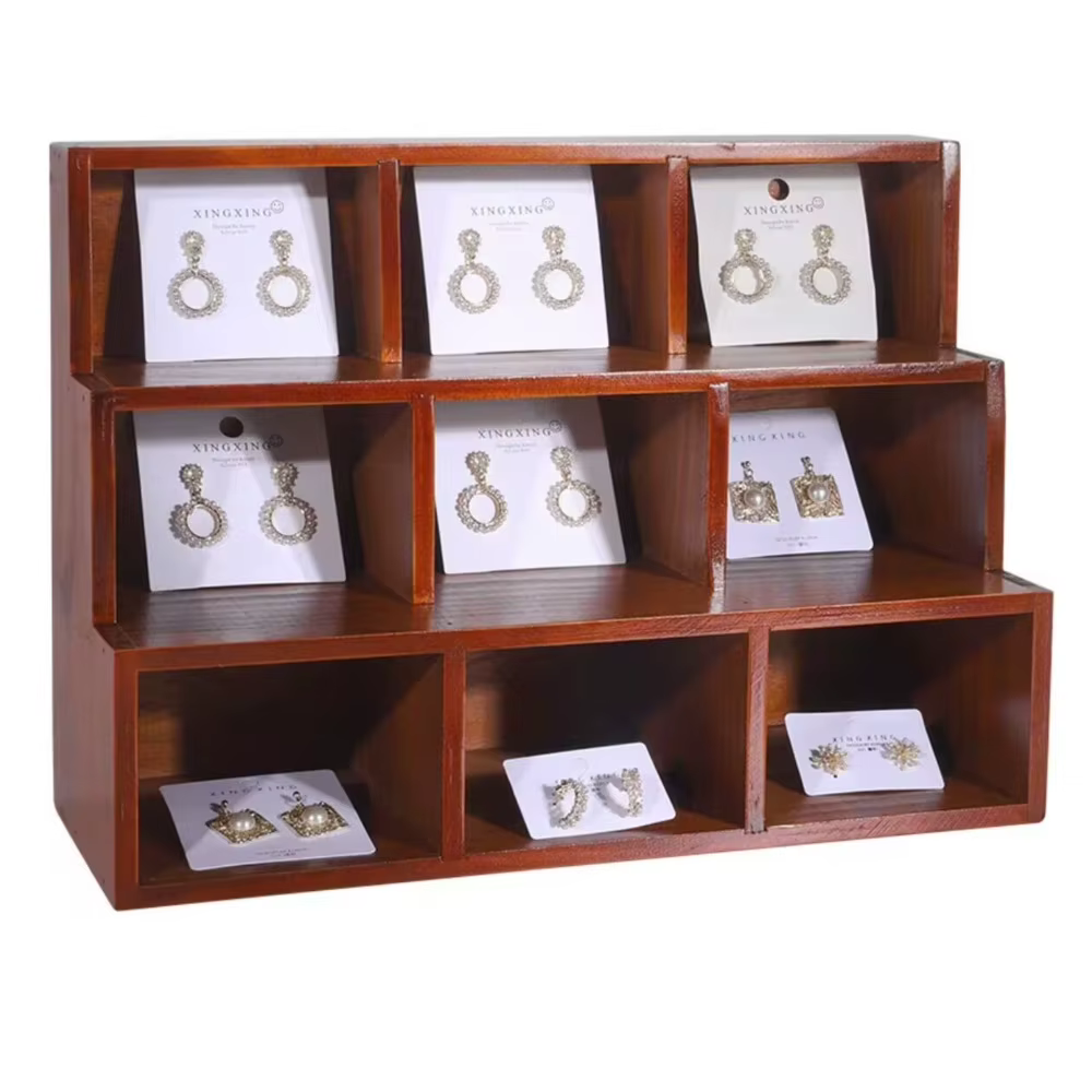 Armoire à grille en bois massif pour stockage de bijoux