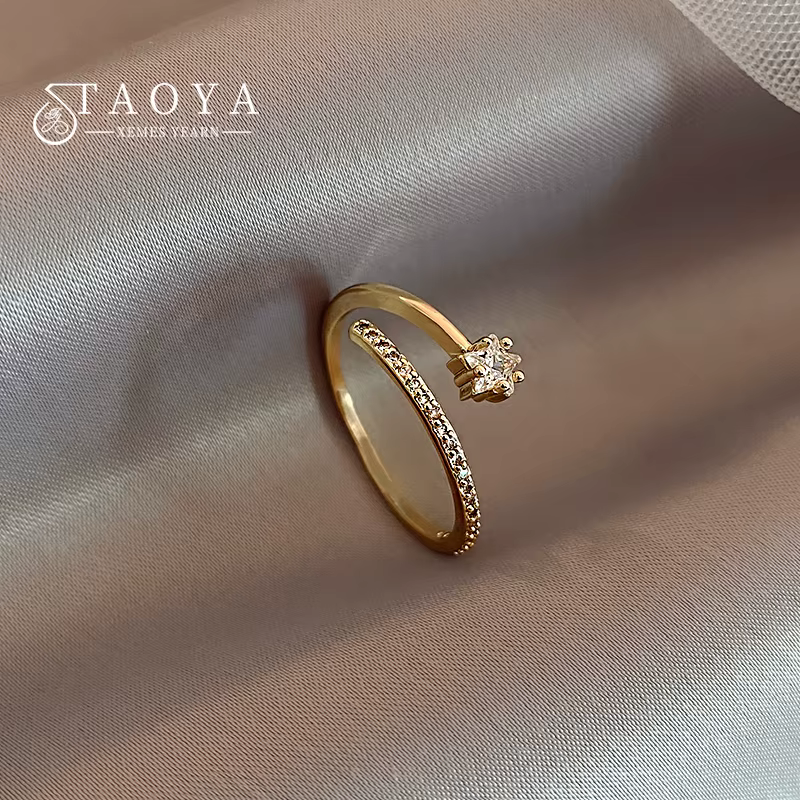 Bagues ouvertes minimalistes en Zircon pour femmes