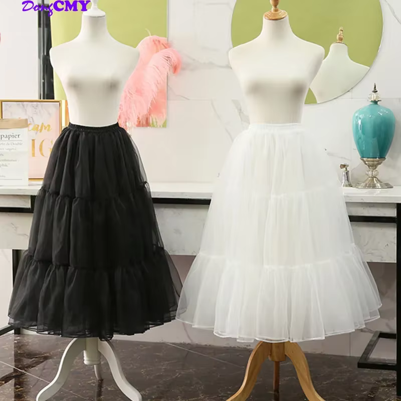 Jupon moelleux de mariée Long Vintage DongCMY