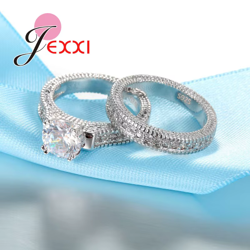 Ensemble de bagues élégantes en argent Sterling 925